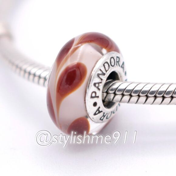 Authentic PANDORA Brown Swirl Charm - Picture 2 of 8